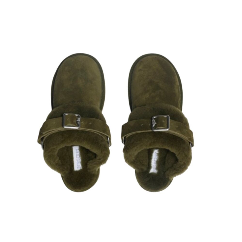 🔴SOLD🔴 BURBERRY Snug Genuine Shearling Clog 38- Loch - Picture 3 of 13